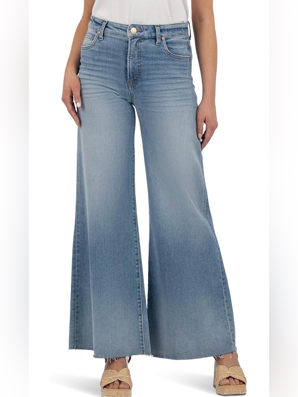 KUT From The Kloth Ryan Fab Ab High Rise Super Wide Leg Jeans 16 NWT